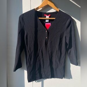 Anne Klein petite black cardigan NWT